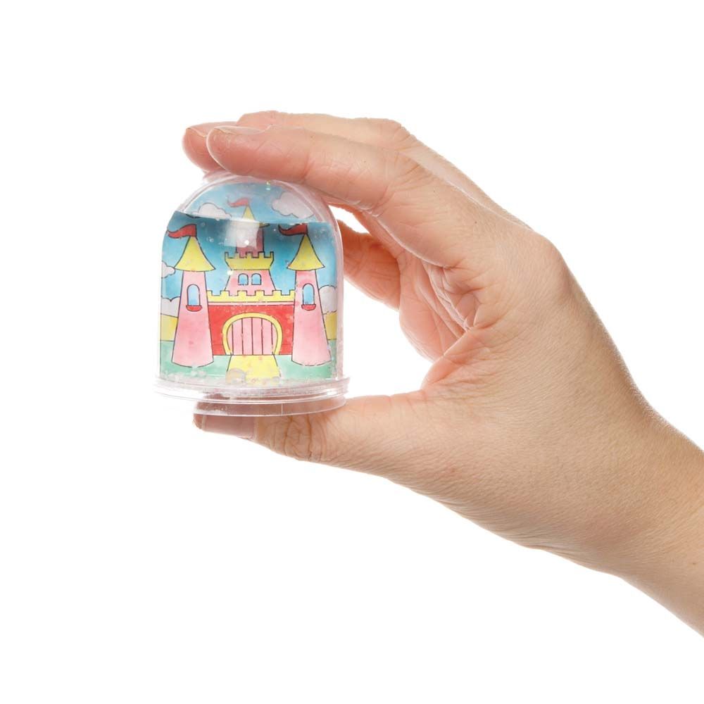 Bastelset Schneekugeln Prinzessin, zum Ausmalen, für 4 Kinder kinderparties-shop
