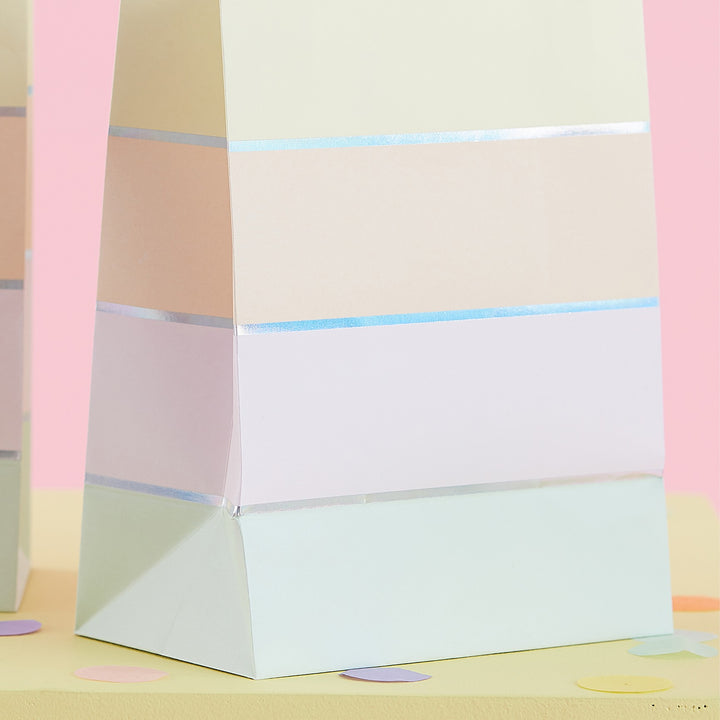 Regenbogen Mitgebsel Tüten, Pastell, Papier, 5er Pack
