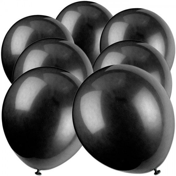 Megapack Luftballons, schwarz, 50er Pack, Party Deko Motto-Party am Kindergeburtstag, Geburtstag