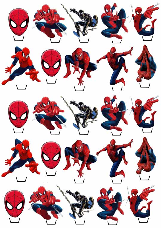 Muffin Deko Spiderman, 25 Motive, Esspapier