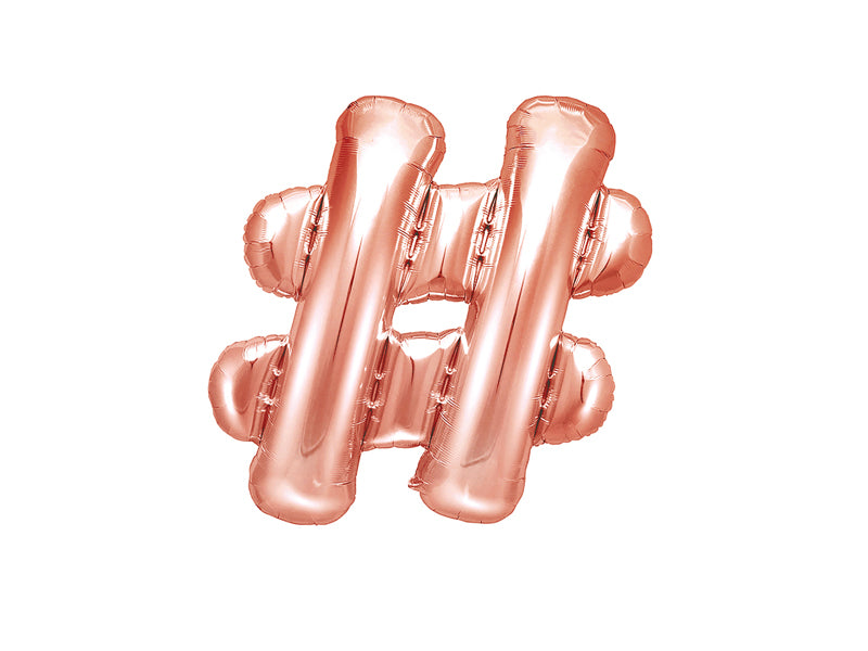 Folienballon rose gold, #-Motiv, 35 cm
