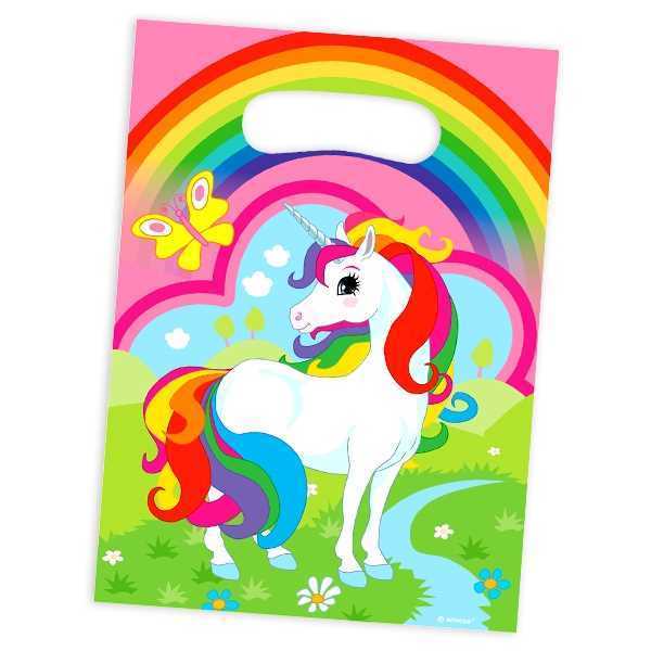Mitgebsel Tüten, Einhorn Regenbogen, 8er Pack