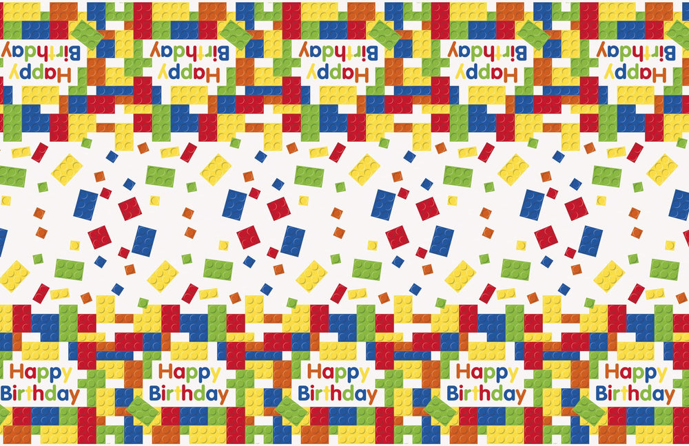 Bausteine Tischdecke, 1.37 x 2.59 m, abwaschbar kinderparties-shop