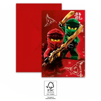 Einladungen Lego Ninjago, 6er Pack, FSC