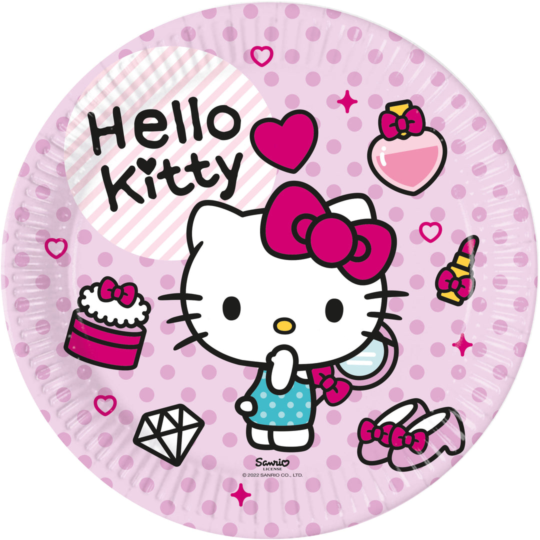 Hello Kitty Kuchen Teller, 8er Pack, 23cm kinderparties-shop