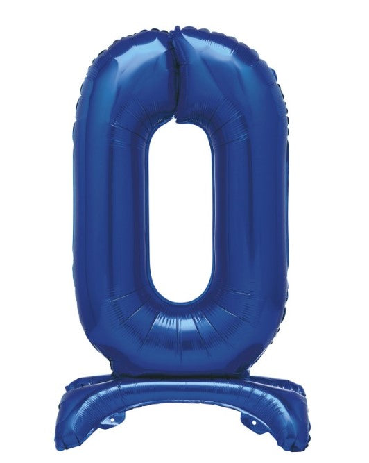 Stehende Blaue Zahlen Folienballone, Nummer 1-9 und 0, 86 cm