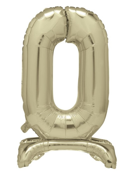 Stehende Goldene Zahlen Folienballone, Nummer 1-9 und 0, 86 cm