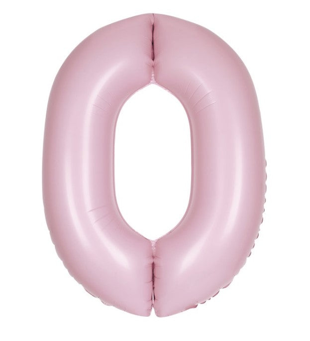 Matte Rosa Zahlen Folienballone, Nummer 1-9 und 0, 86 cm kinderparties-shop