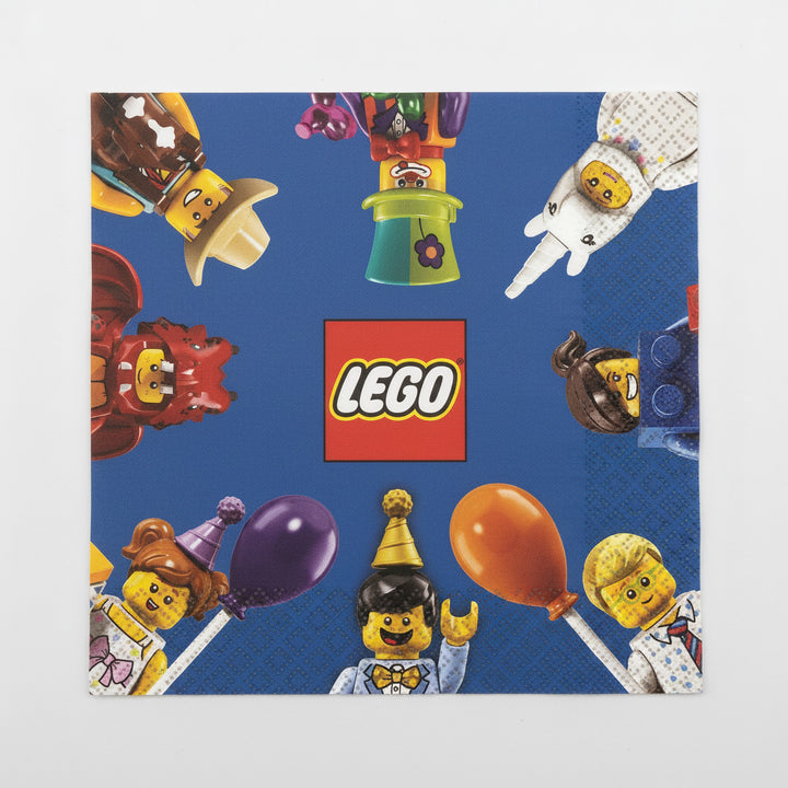 Servietten für Lego Mottoparty, bunte Minifiguren, 20 Stück