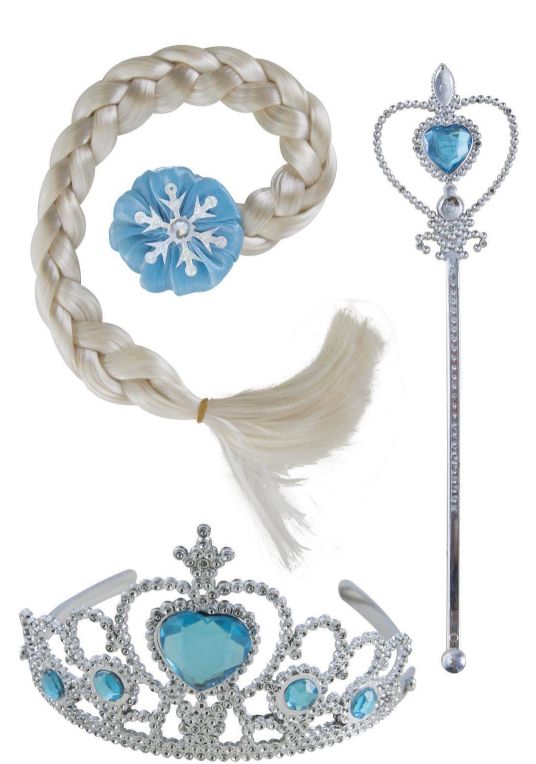 Frozen-Kostüm-Zubehör-Tiara-Zauberstab-und-Zopf