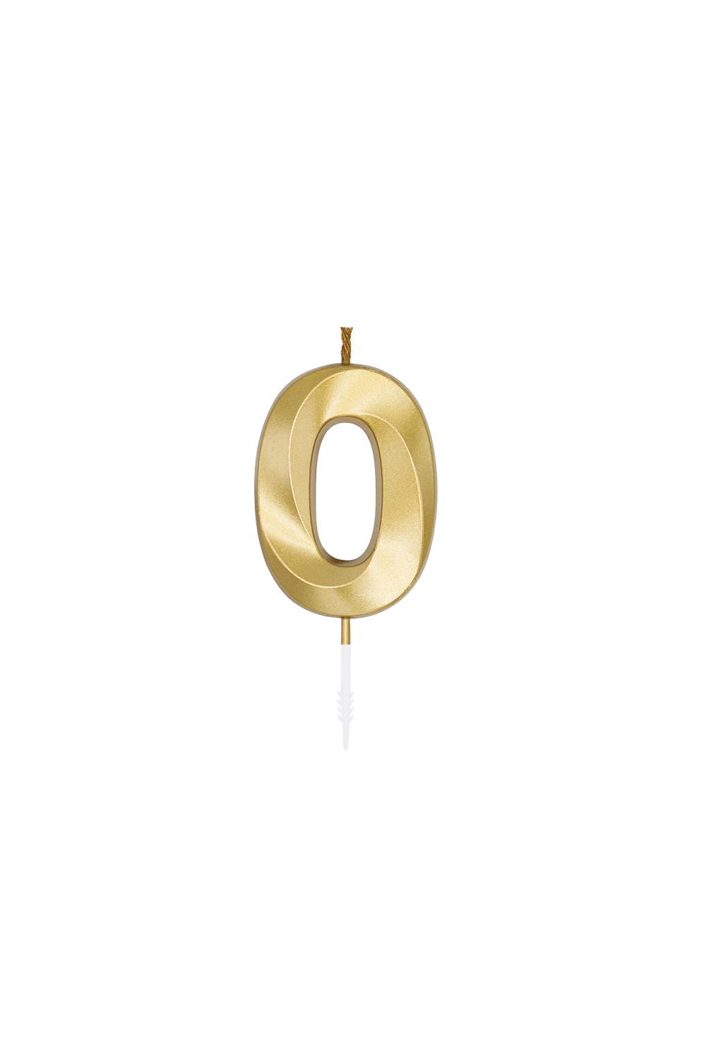 Zahlenkerze 1-9 und 0, Gold Metallic, 6 cm, 1 Stück