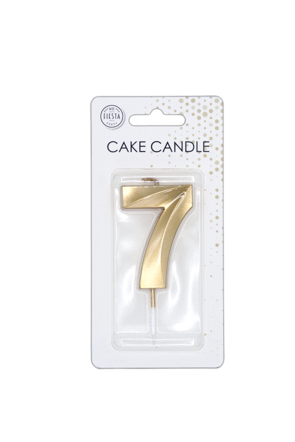 Zahlenkerze 1-9 und 0, Gold Metallic, 6 cm, 1 Stück