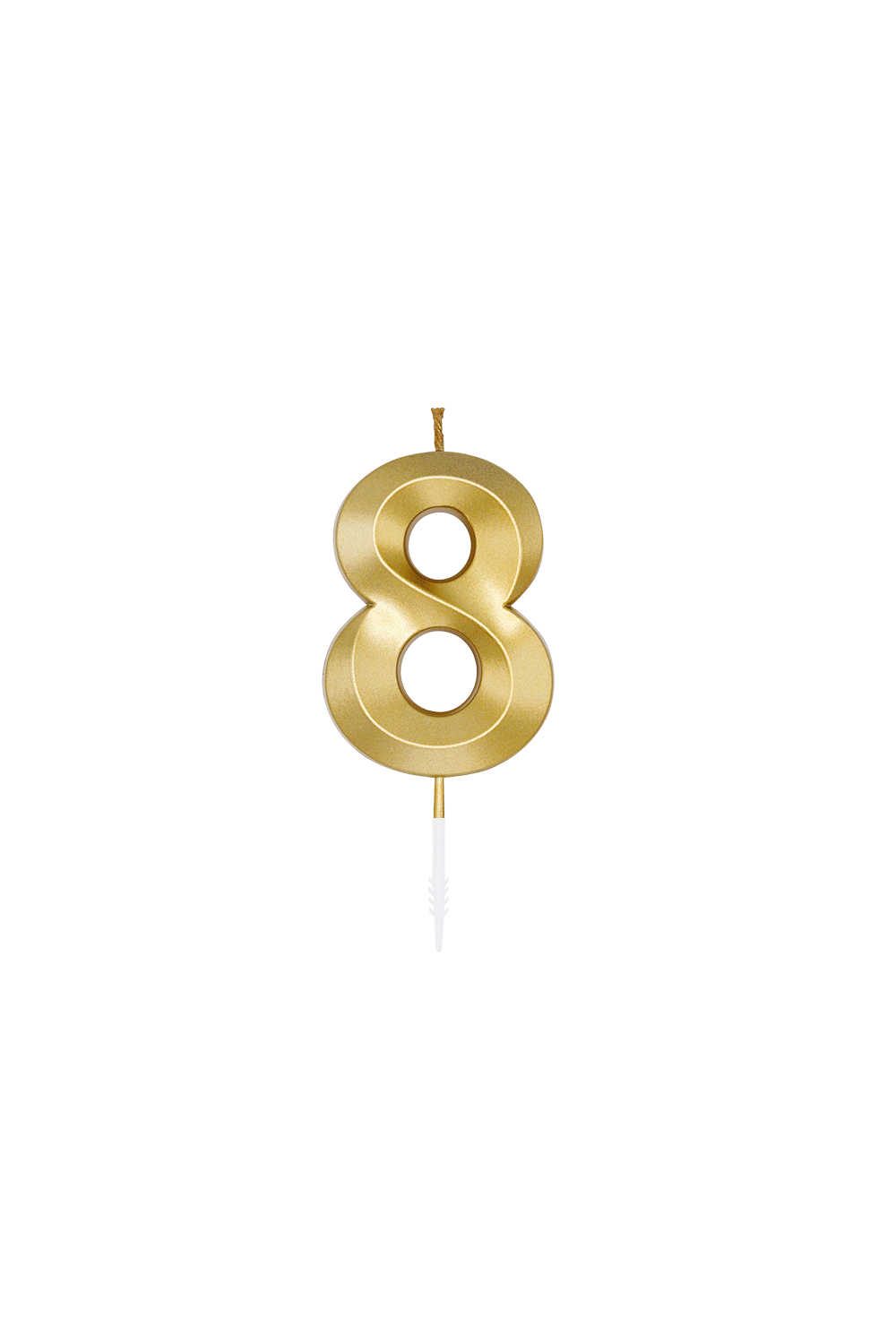 Zahlenkerze 1-9 und 0, Gold Metallic, 6 cm, 1 Stück