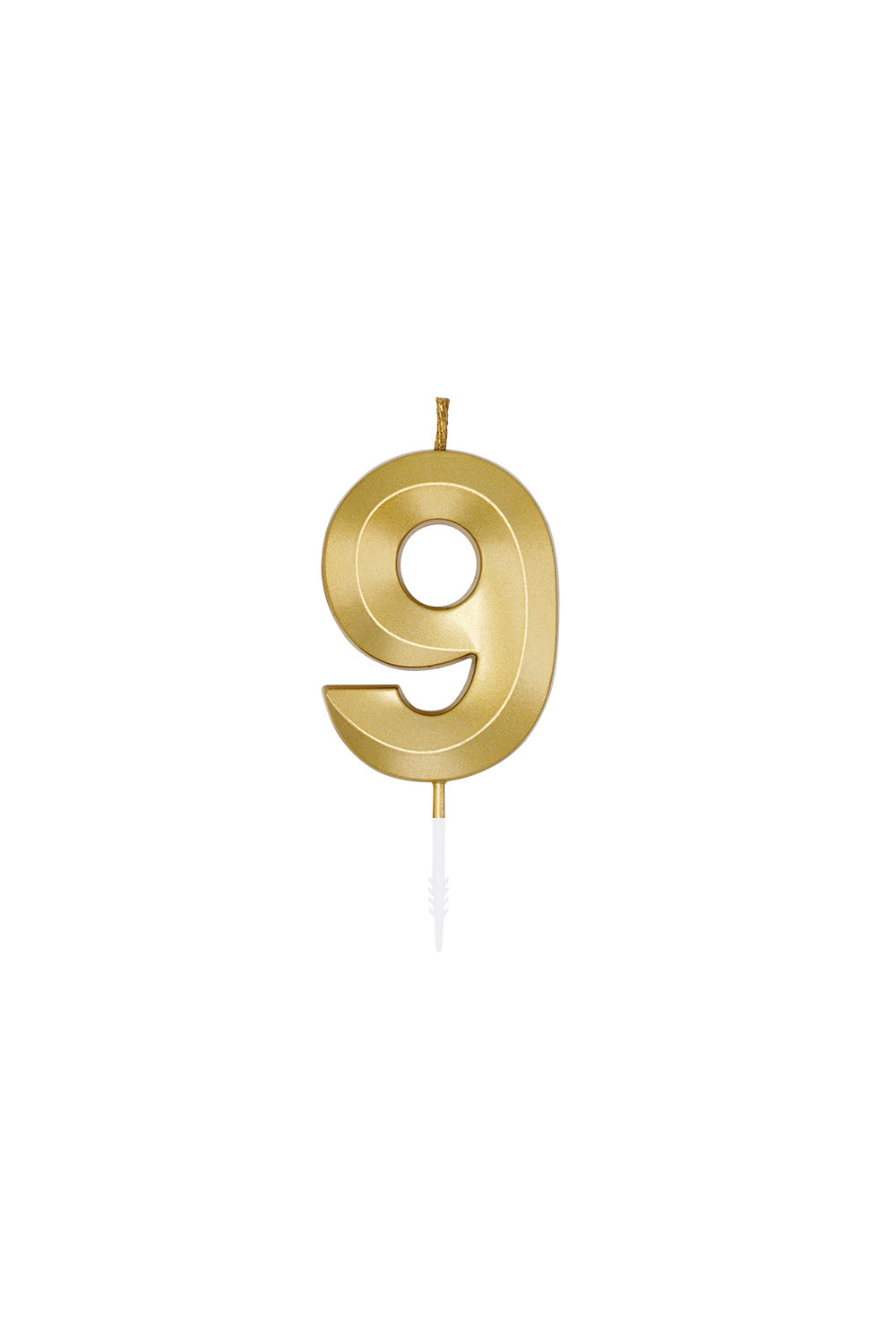 Zahlenkerze 1-9 und 0, Gold Metallic, 6 cm, 1 Stück