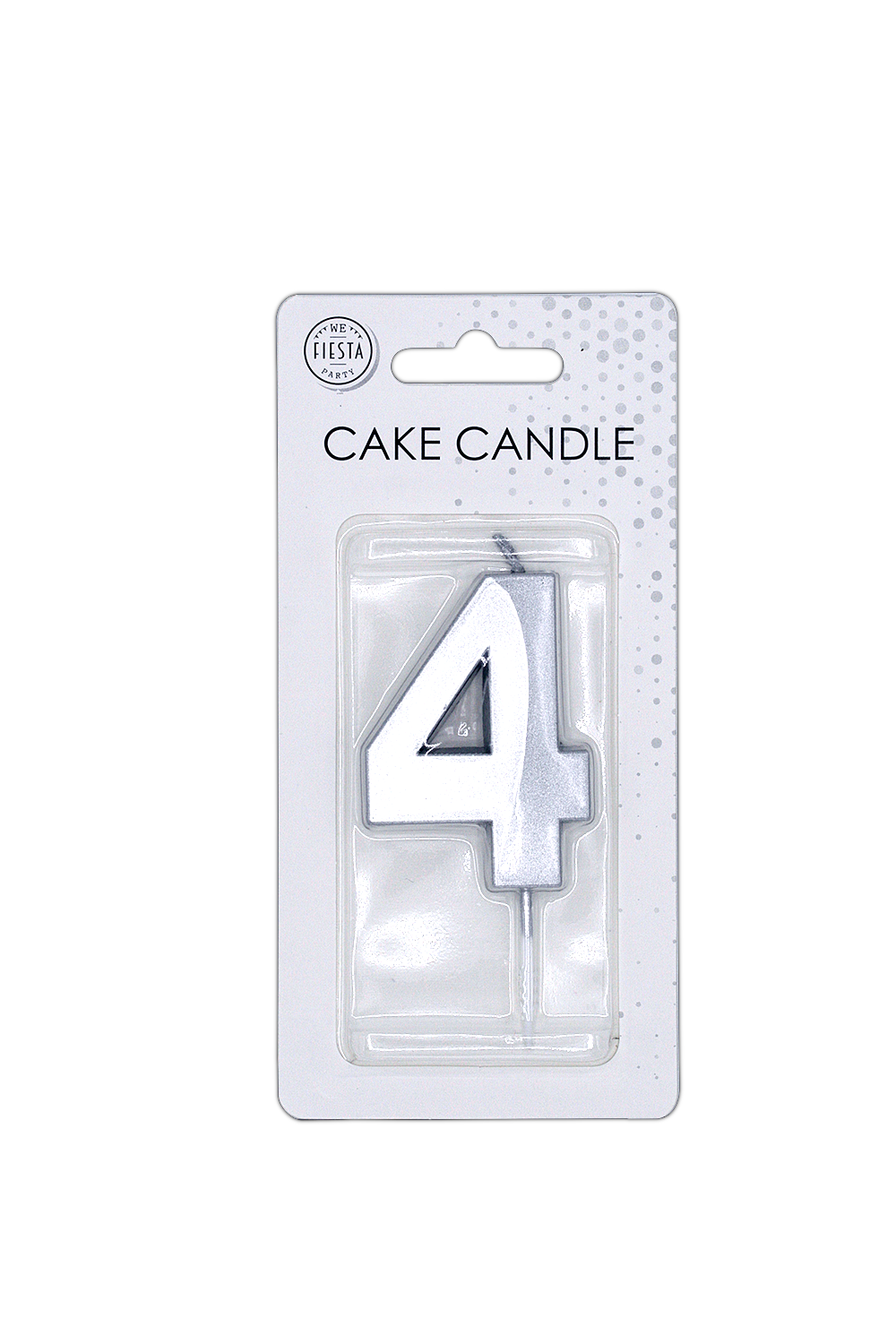 Candela numerica 1-9 e 0, argento, metallica, 6 cm