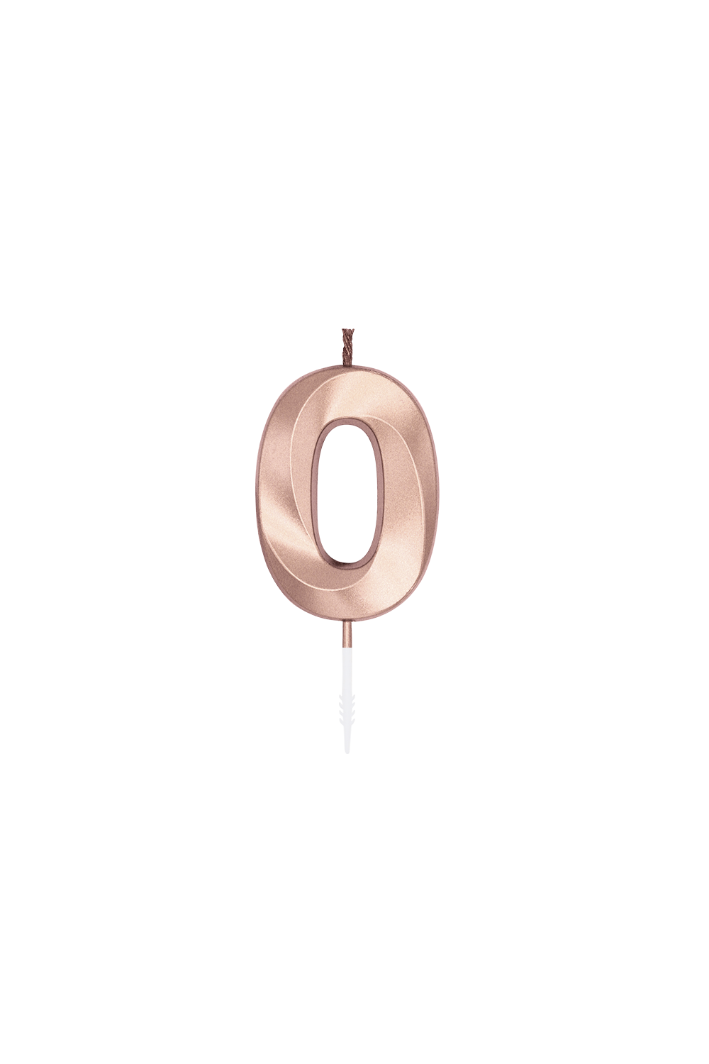 Zahlenkerze 1-9 und 0, Rosegold, metallisch, 6 cm, 1 Stück