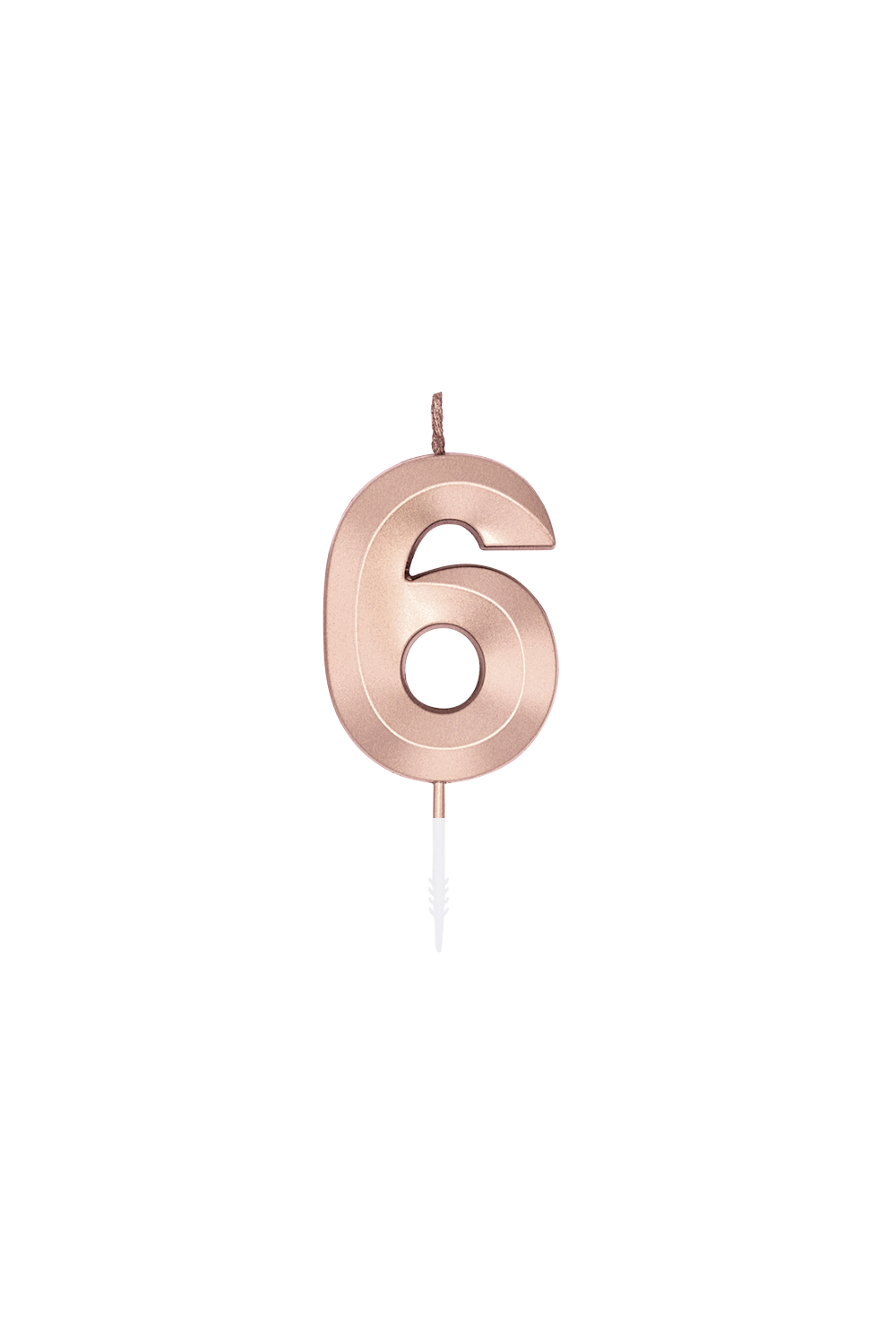 Zahlenkerze 1-9 und 0, Rosegold, metallisch, 6 cm, 1 Stück