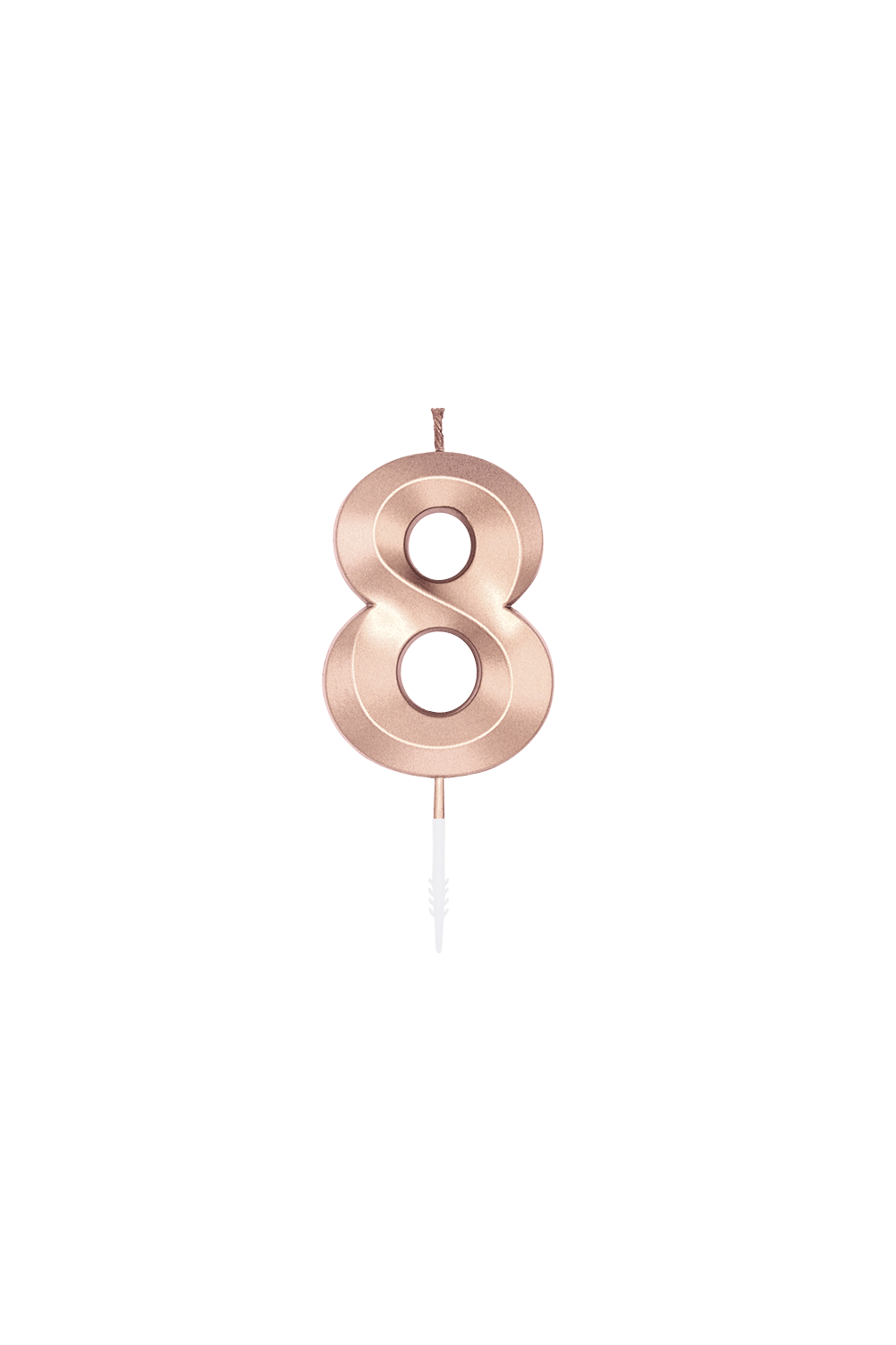 Zahlenkerze 1-9 und 0, Rosegold, metallisch, 6 cm, 1 Stück