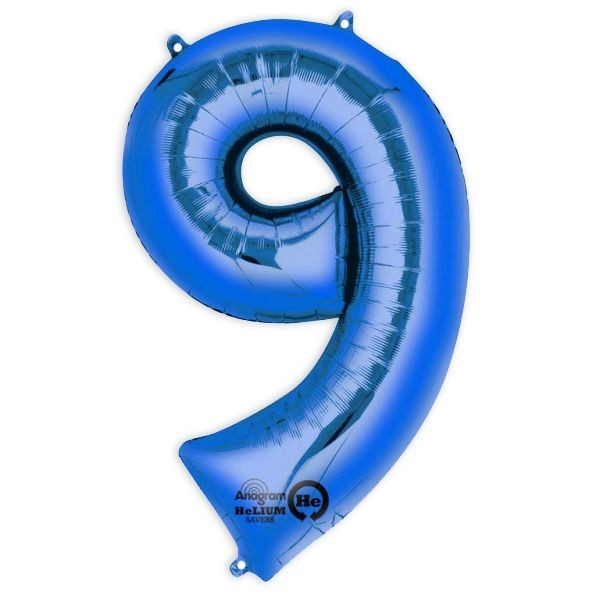 Folienballon Zahl 1-9 und 0, Medium, 66 cm, versch. Farben
