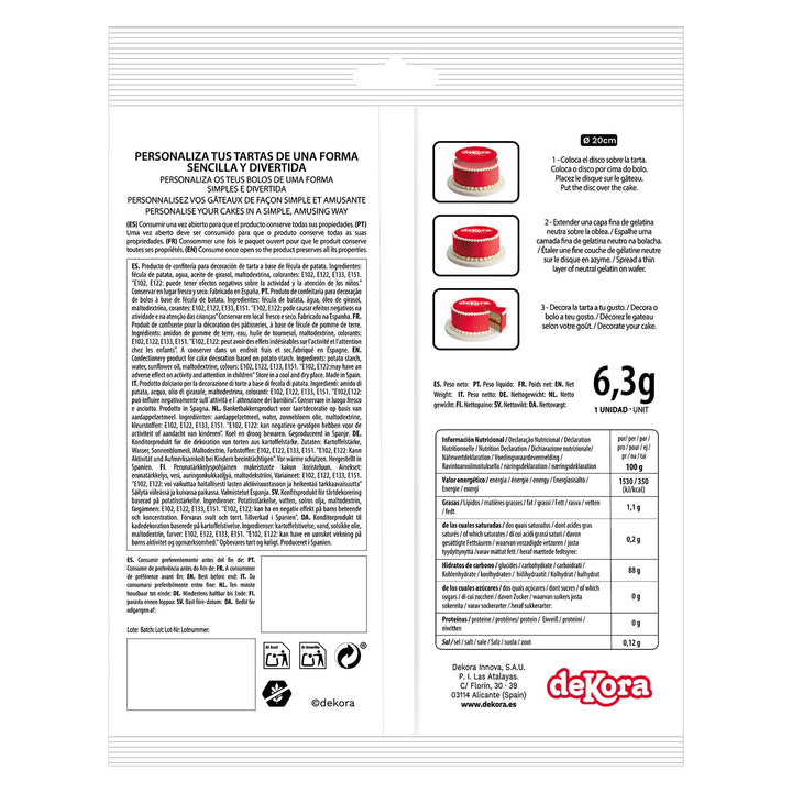 Tortenaufleger Stitch für Kuchen & Torten, Esspapier, Ø 20 cm