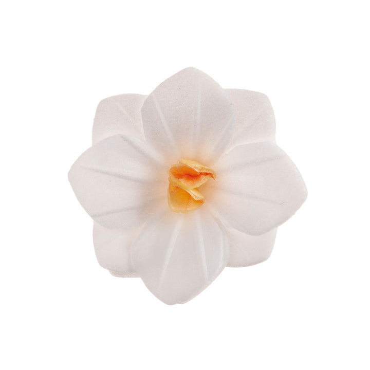 Kunstvolle Blüten Tortendeko aus Esspapier, Weiss, Ø 4 cm, 18 Stück
