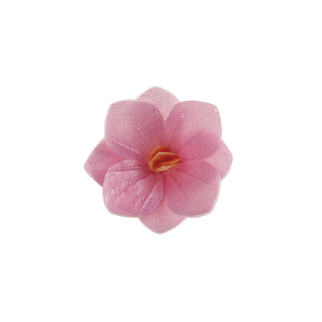 Kunstvolle Blüten Kuchendeko aus Esspapier, Pink, Ø 4 cm, 18 Stück
