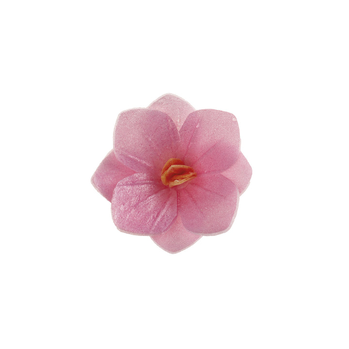Kunstvolle Blüten Kuchendeko aus Esspapier, Pink, Ø 4 cm, 18 Stück