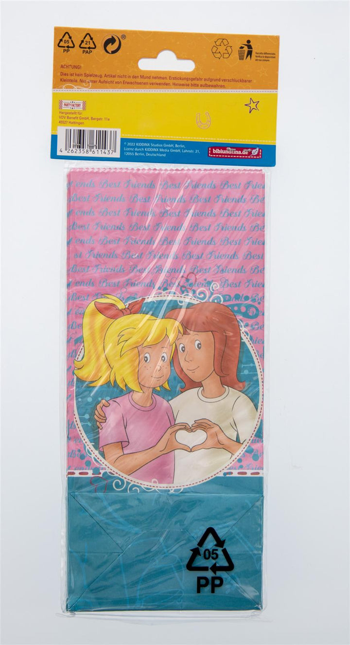 Bibi und Tina Party-Tüte Papier inkl. Sticker, 10er Pack kinderparties-shop