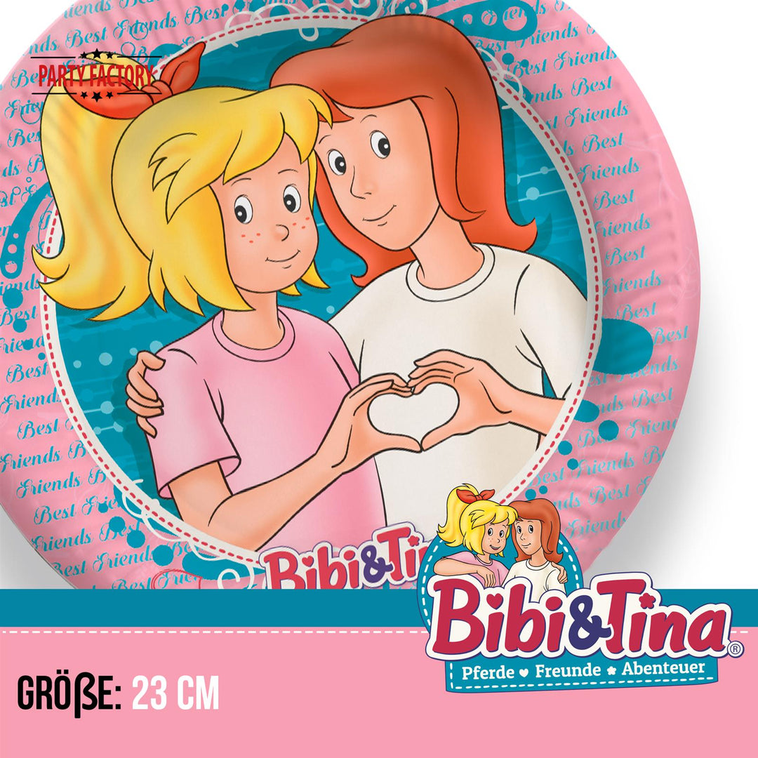 Bibi und Tina Party Teller, 23cm, 8er Pack kinderparties-shop