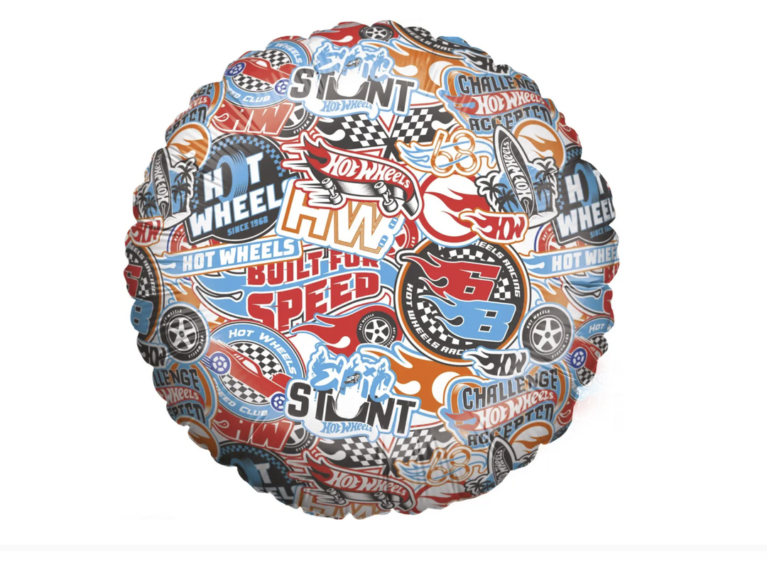 Hot Wheels Folienballon, Hot Wheel Symbole, 45 cm kinderparties-shop