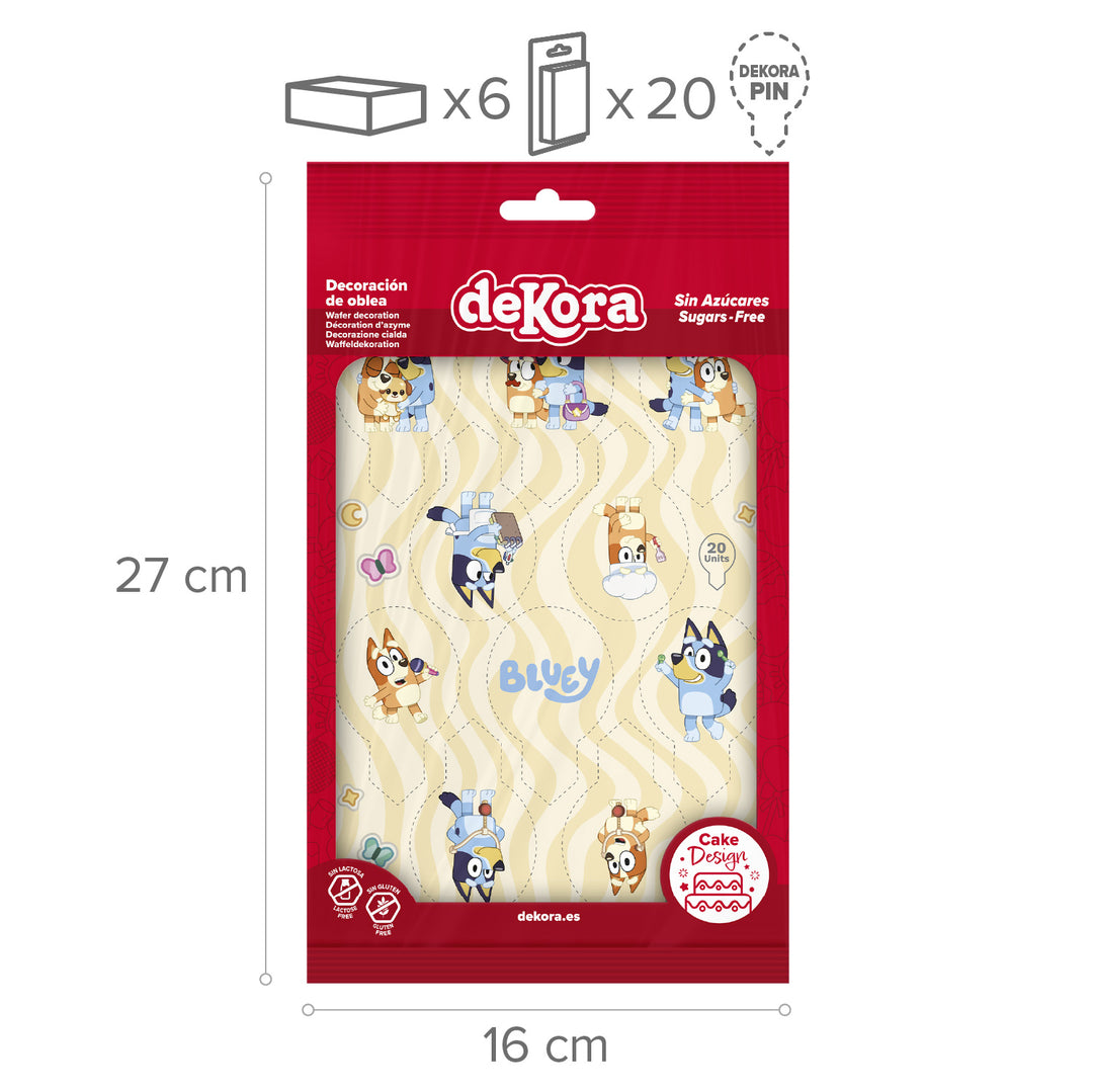 Muffinaufleger Bluey aus Esspapier, 20 Stück, 6.5 x 4 cm