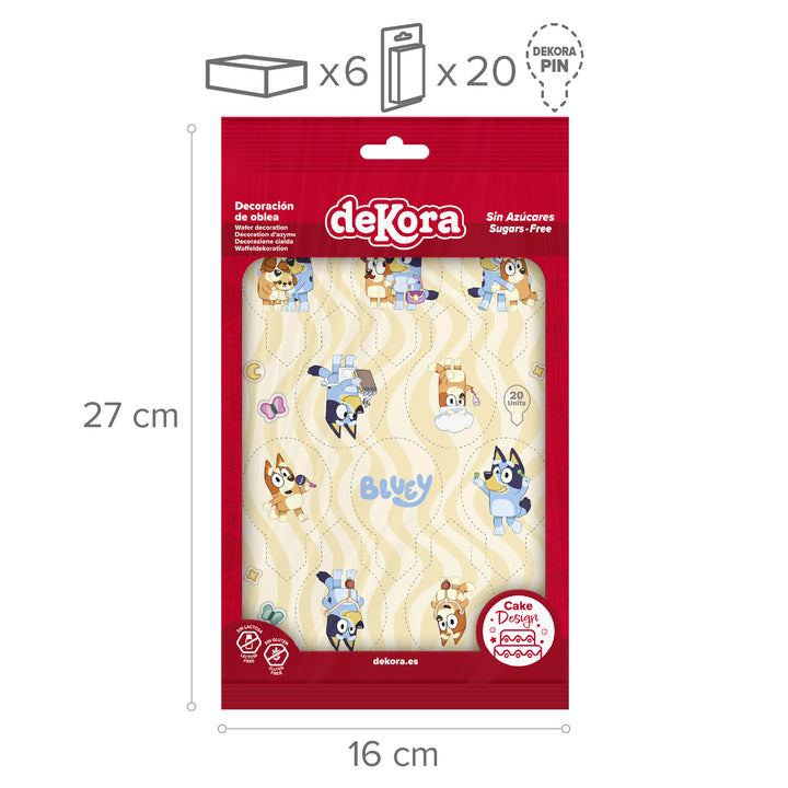 Muffinaufleger Bluey aus Esspapier, 20 Stück, 6.5 x 4 cm