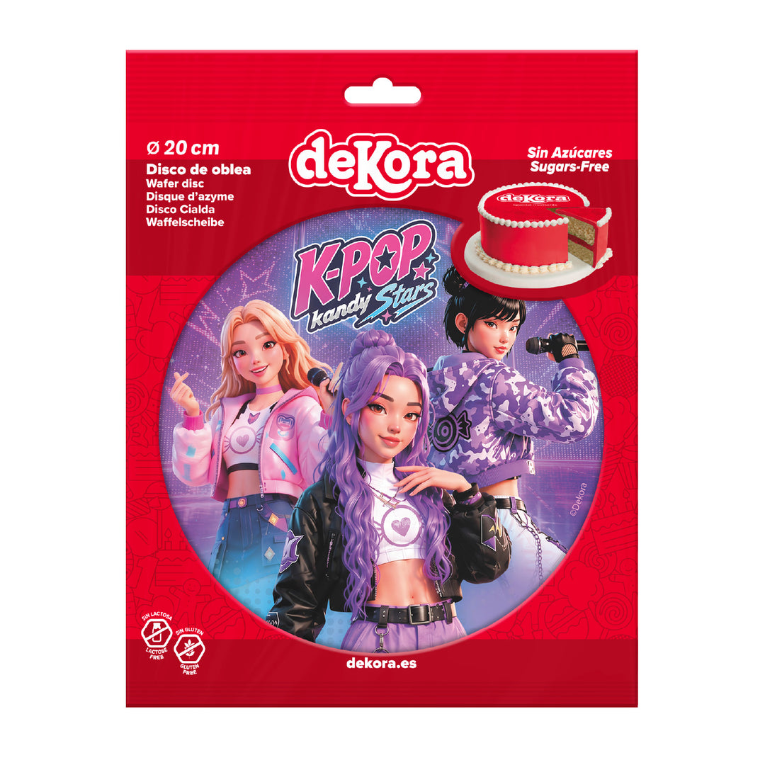 Tortenaufleger K-Pop Kandy Stars, Esspapier, Ø 20 cm