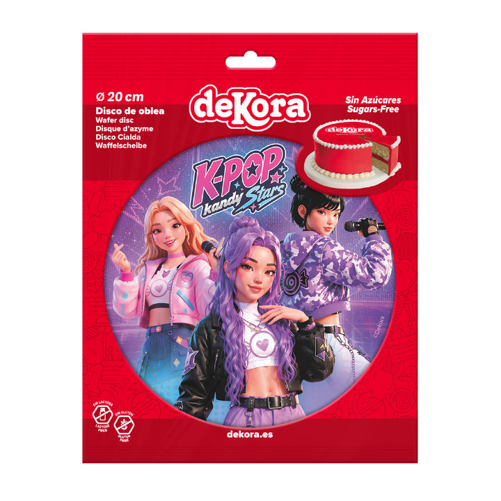 Tortenaufleger K-Pop Kandy Stars, Esspapier, Ø 20 cm
