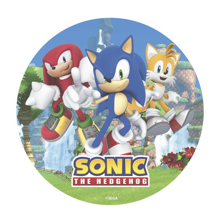 Cake topper Sonic the Hedgehog, edible paper, Ø 20 cm
