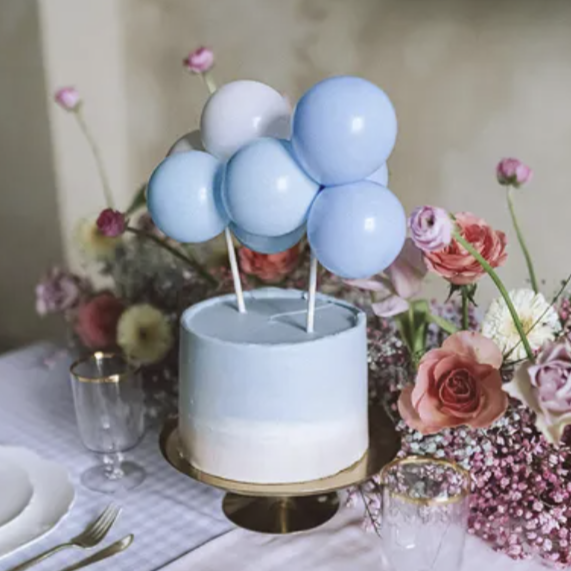 Ballon-Kuchentopper, hellblau-blau, 29 cm