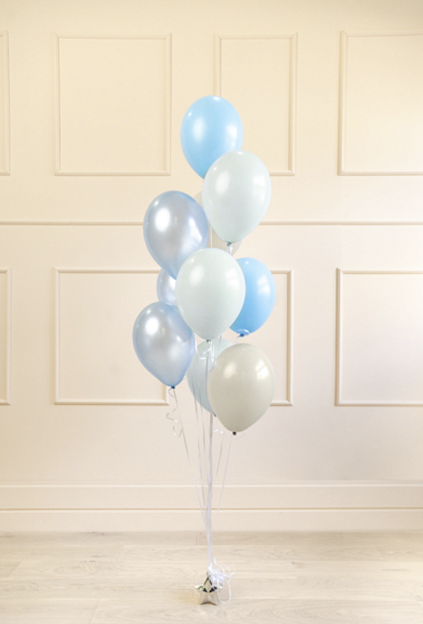 Luftballons Mix: versch. Blautöne & weiss, 10er Pack kinderparties-shop