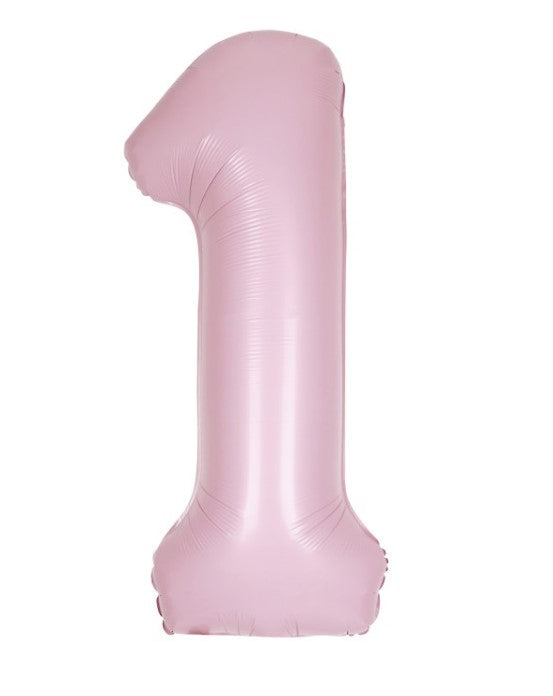 Matte Rosa Zahlen Folienballone, Nummer 1-9 und 0, 86 cm