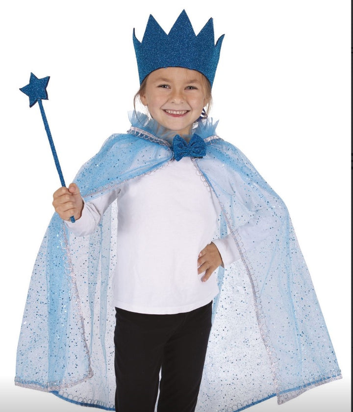 Prinzessinnen-Verkleidungsset-in-blau-Einheitsgröße