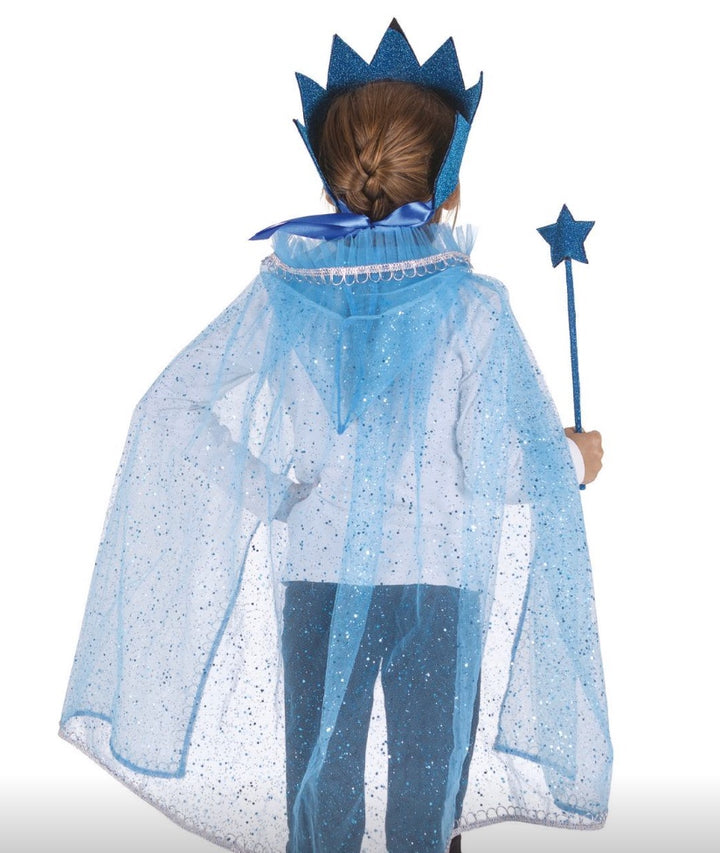 Prinzessinnen-Verkleidungsset-in-blau-Einheitsgröße