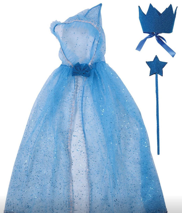 Prinzessinnen-Verkleidungsset-in-blau-Einheitsgröße