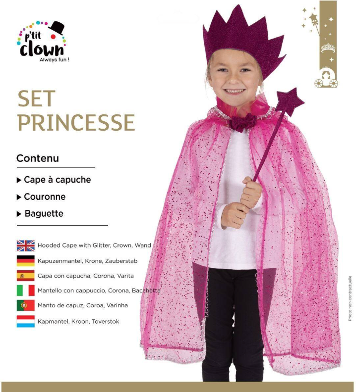 Prinzessinnen-Verkleidungsset-in-pink-Einheitsgrösse