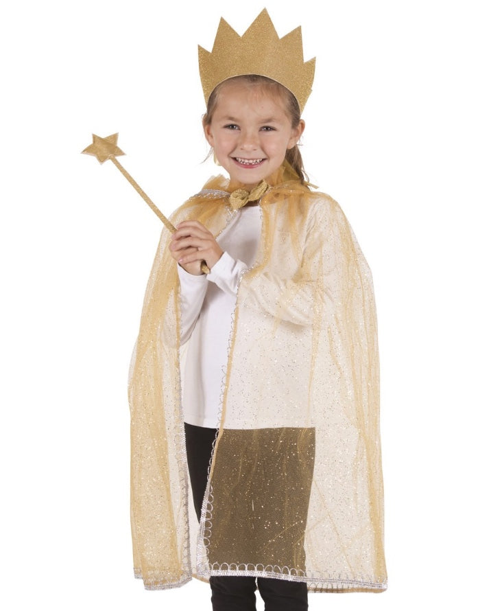 Prinzessinnen-Verkleidungsset-in-Gold-Einheitsgrösse