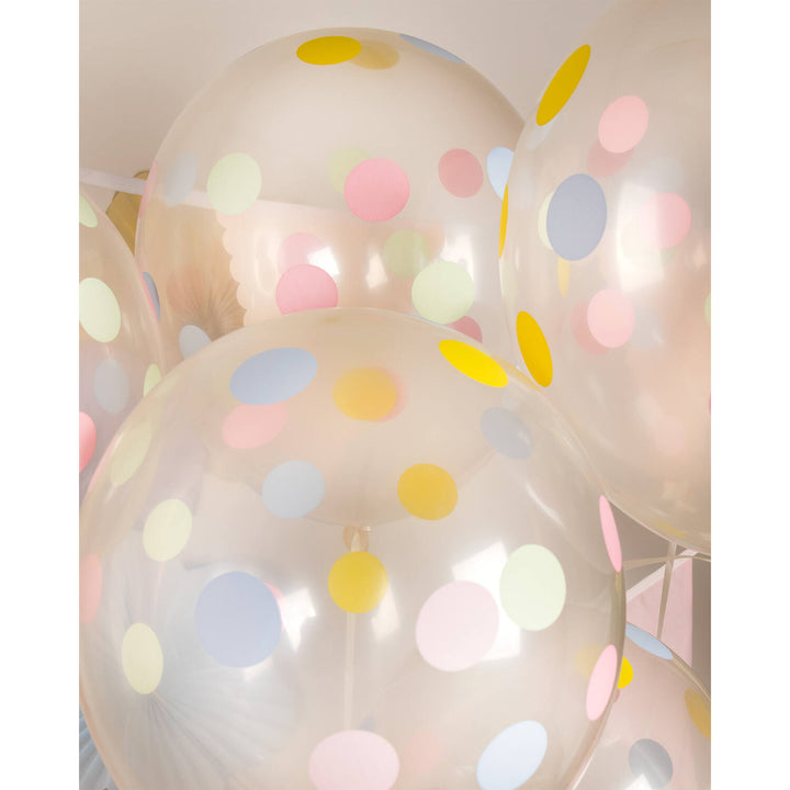 Gepunktete Luftballons Dreamy Pastels, 6 Stück, Ø 33 cm