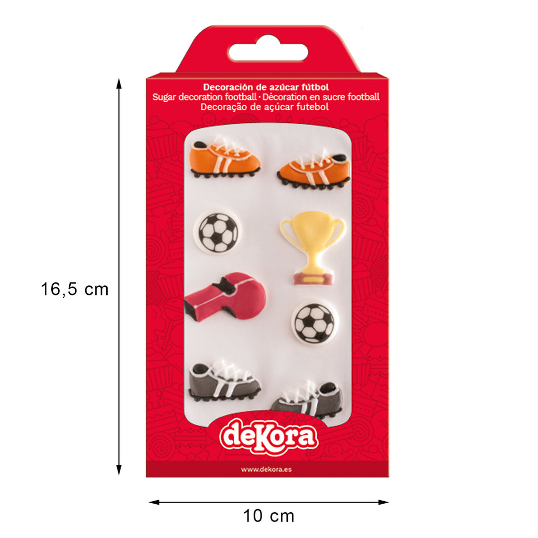 Zuckerfiguren Fussball, essbare Kuchen- und Muffindeko, 8 Stück