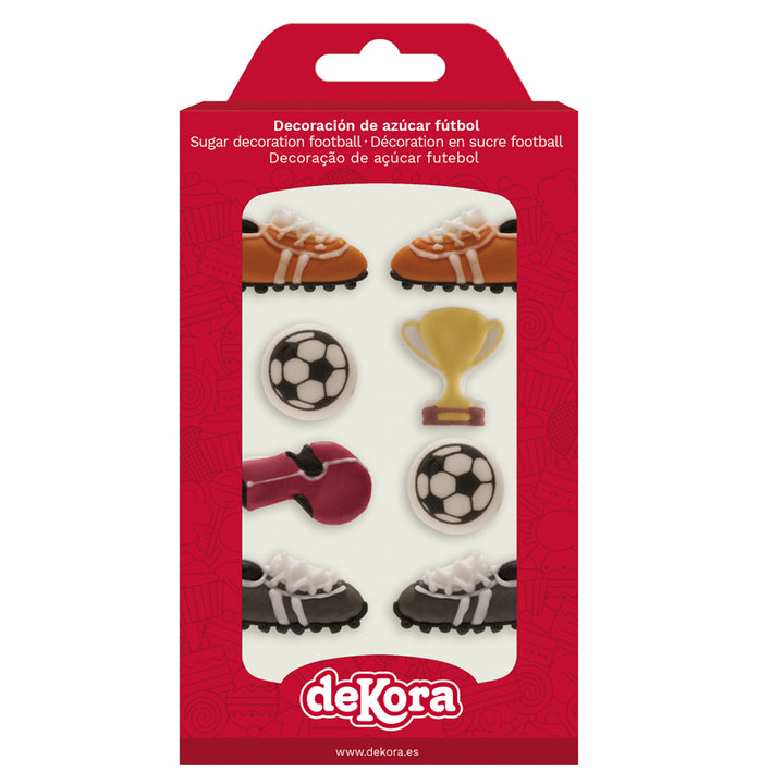 Zuckerfiguren Fussball, essbare Kuchen- und Muffindeko, 8 Stück