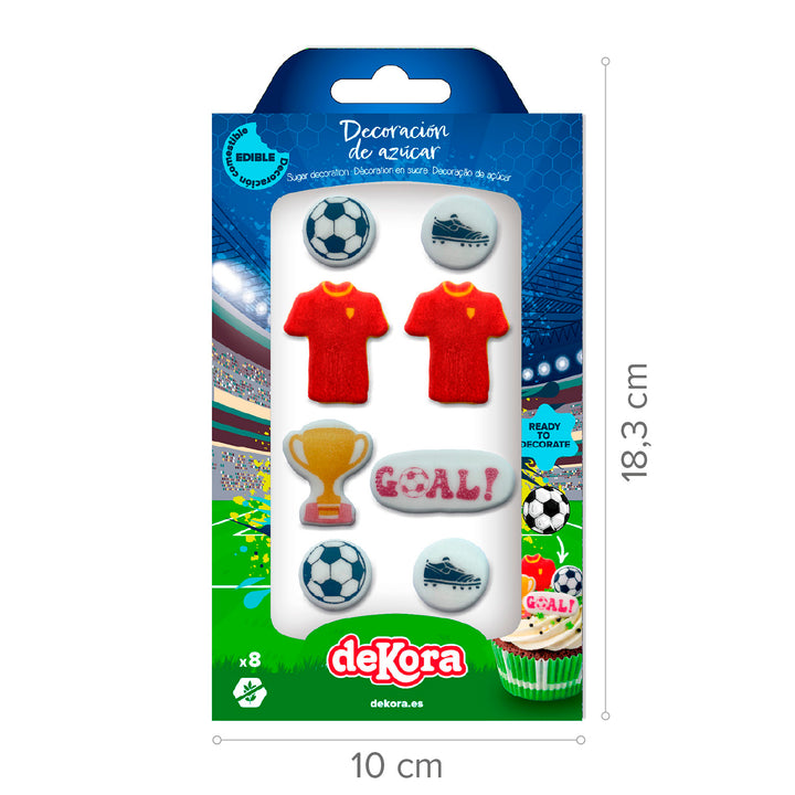 Essbare Zuckerfiguren Fussball, Kuchen & Muffin Deko, 8 Stück