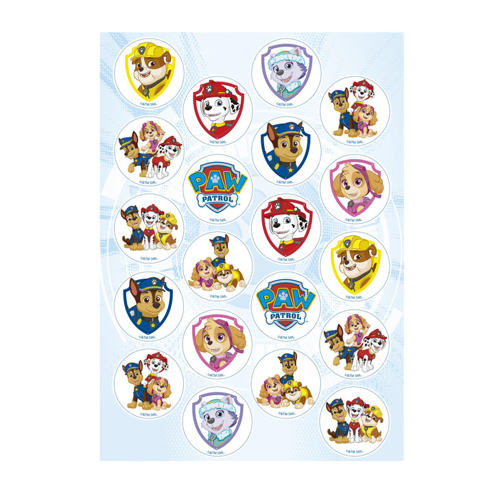 Essbare Muffin Aufleger Paw Patrol, 20 Stück, Ø 3.4 cm