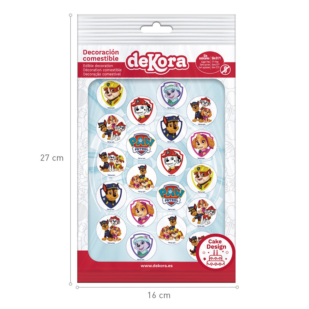 Essbare Muffin Aufleger Paw Patrol, 20 Stück, Ø 3.4 cm