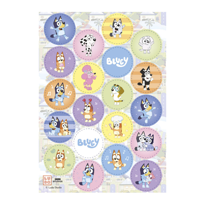 Muffinaufleger Bluey & Bingo, Esspapier, edible disc - besonders farbecht, 20 Stück